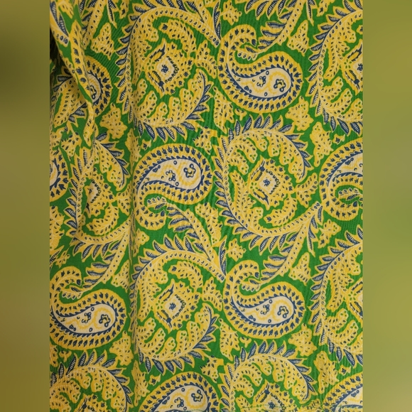 Lauren Ralph Lauren 2X Green Paisley Blouse 100% cotton - Picture 8 of 9